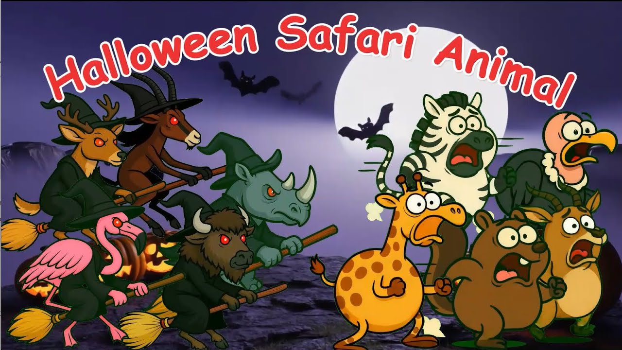 ABC Halloween Safari Animals 1308 | Nursery Rhymes | Oink Oink TV
