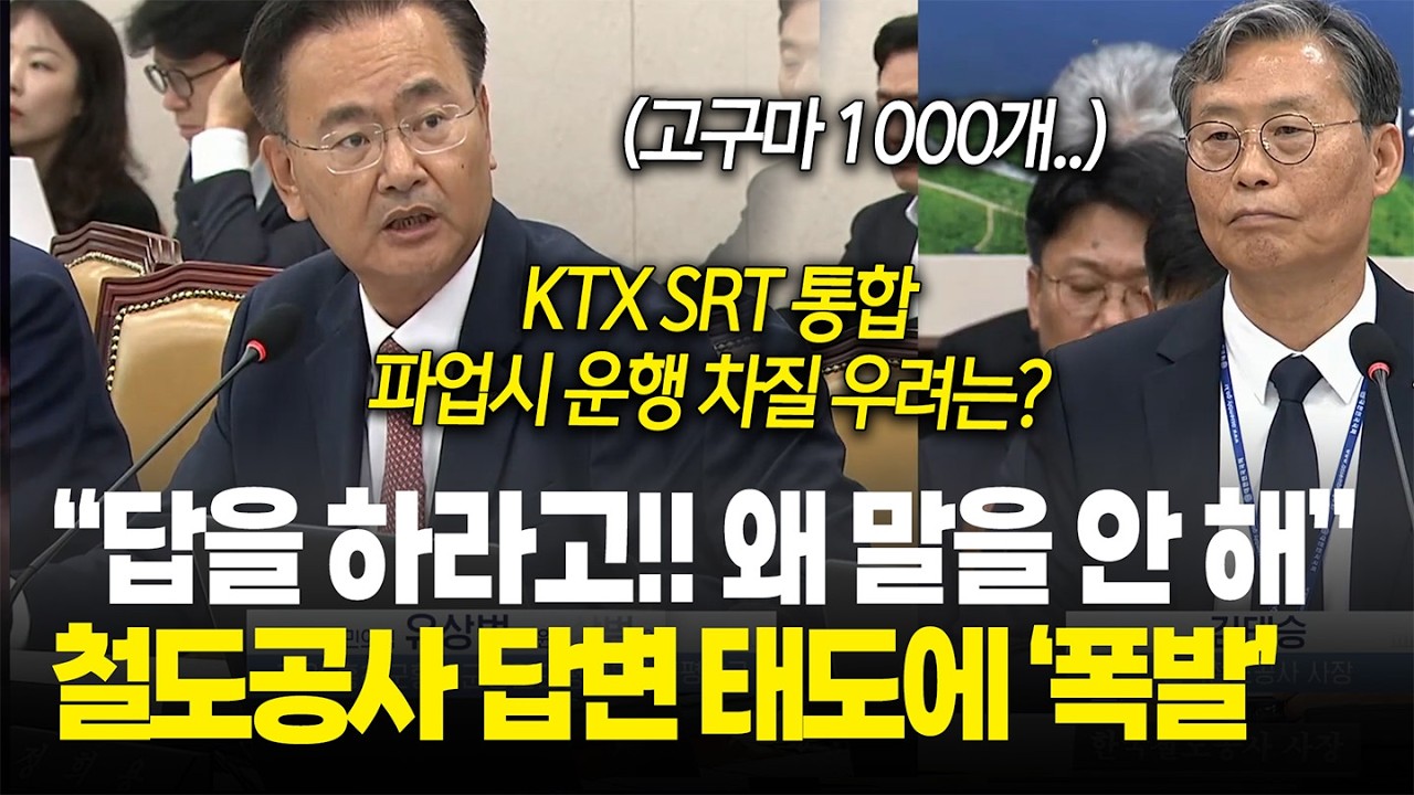 "KTX랑 SRT 통합 파업하면 어떻게 대처하실 생각이세요?" 횡설수설 답변에 결국 폭발 / 2026년 국정감사 국토위