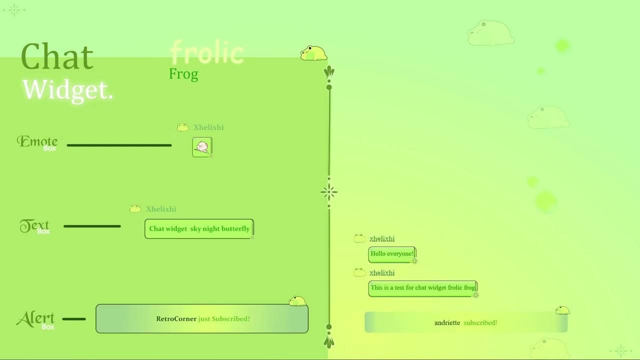 Froggy chat widget greenish theme 
