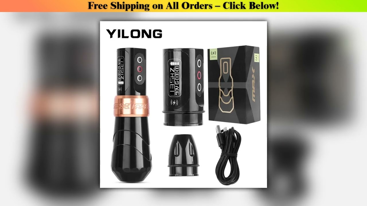 New Professional Tattoo Pen Fluk Max Wireless Tattoo Machine with  2Battery Permanent LCD Display