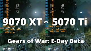 9070 XT vs 5070 Ti- Gears of War E-Day Beta Low, Med, High, Ultra, Ludicrous, DLSS vs FSR vs Native