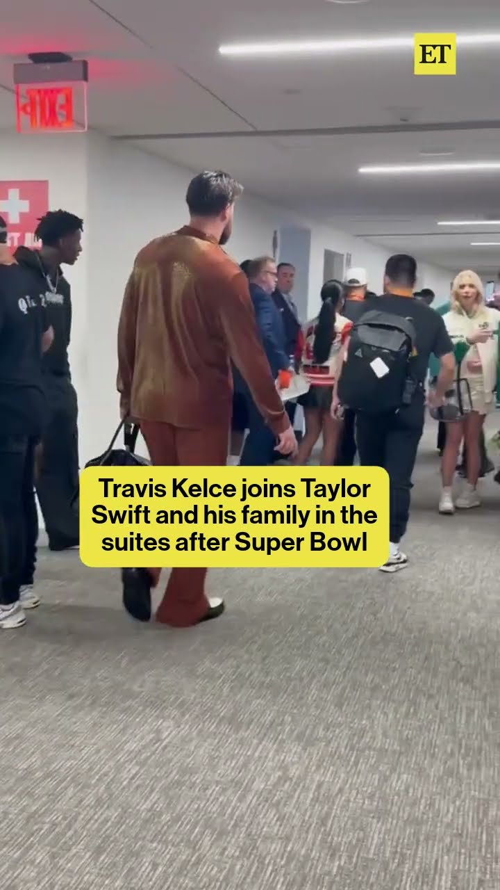 Travis Kelce Joins Taylor Swift and His Family in Suites After Super Bowl #traviskelce #superbowl