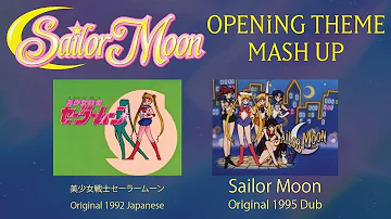 Sailor Moon OP ☾Japanese vs. English✩Opening Theme Song Mix☽ Moonlight Densetsu