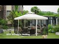 Grand patio gazebo double soft top canopy 3x3m installation