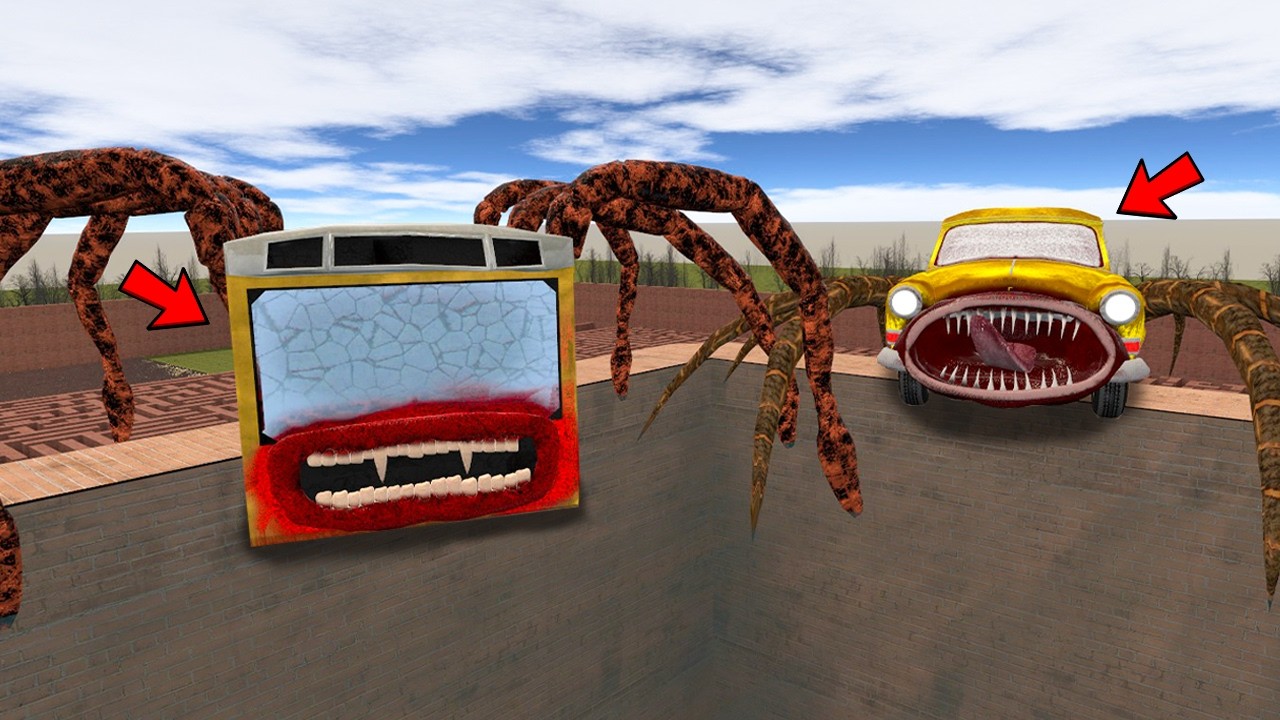 BUS EATER & CAR EATER TOWN IN MAZE In Garry's Mod