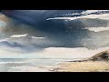 BEGINNERS SKY! Paint A Loose STORMY SKY SEASCAPE Watercolor Landscape Painting Watercolour Tutorial