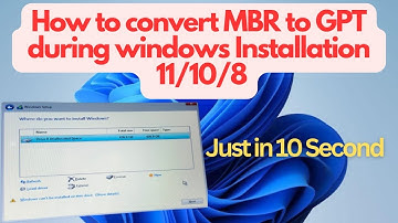 How to convert MBR to GPT during windows installation 11/10/8 #windows 