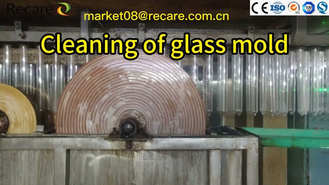 After each condom production, glass mold needs to be cleaned. Recare condom maker workshop display.