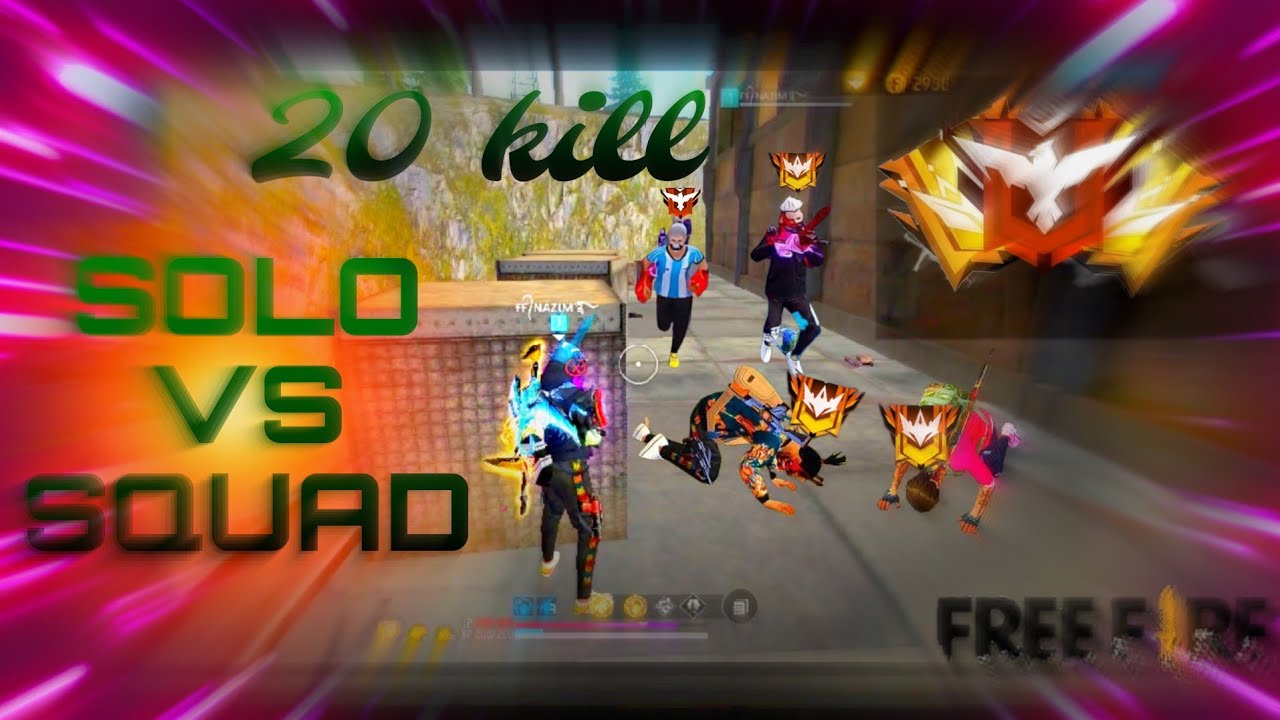 free fire solo vs squad | solo vs squad free fire | how to play solo vs ...