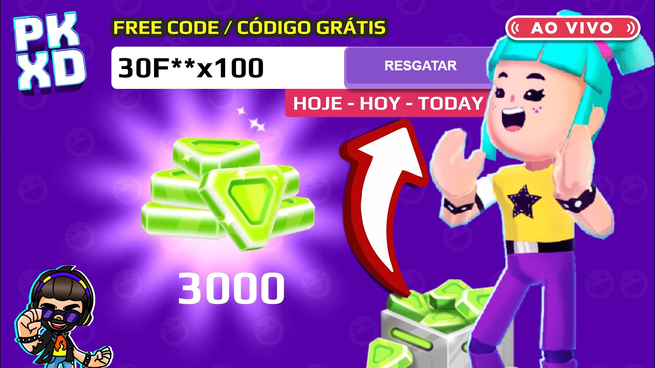 PK XD  AGORA! CÓDIGO de 6000 GEMAS TOTAIS GRÁTIS RESGATE RÁPIDO 