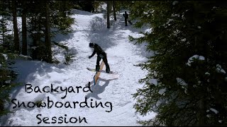 Backyard Snowboarding Session