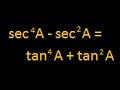 Proving Equality : trigonometry : Solution using 1   tan^2 A = sec^2 A