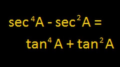 Proving Equality : trigonometry : Solution using 1 + tan^2 A = sec^2 A