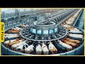 How factory processes sausage from millions of cows  food processing machines