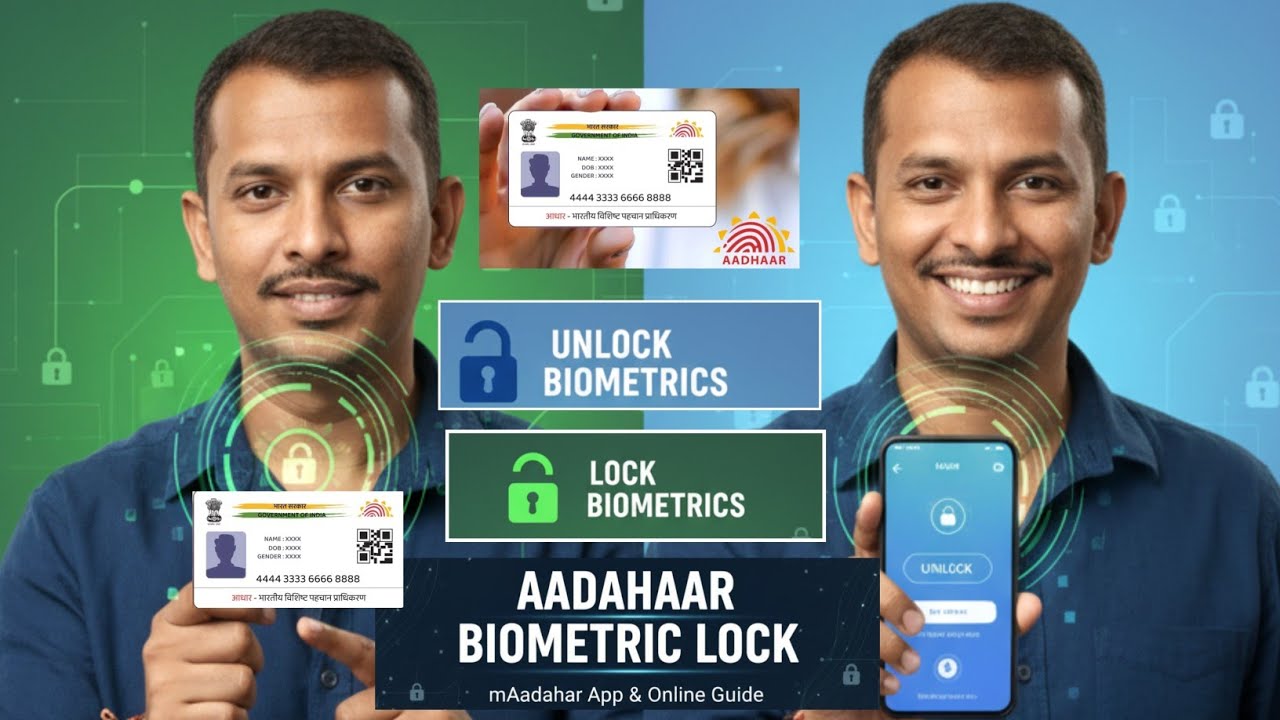 Aadhaar Biometric Lock/Unlock — Online Simple Steps (Hindi) 🖥️📋 Aadhaar Lock Kaise Kholein?