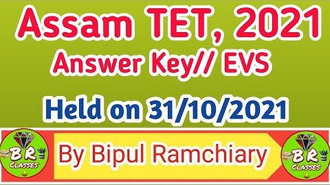 Assam TET-2021//Answer Key// EVS//@brclasses2545