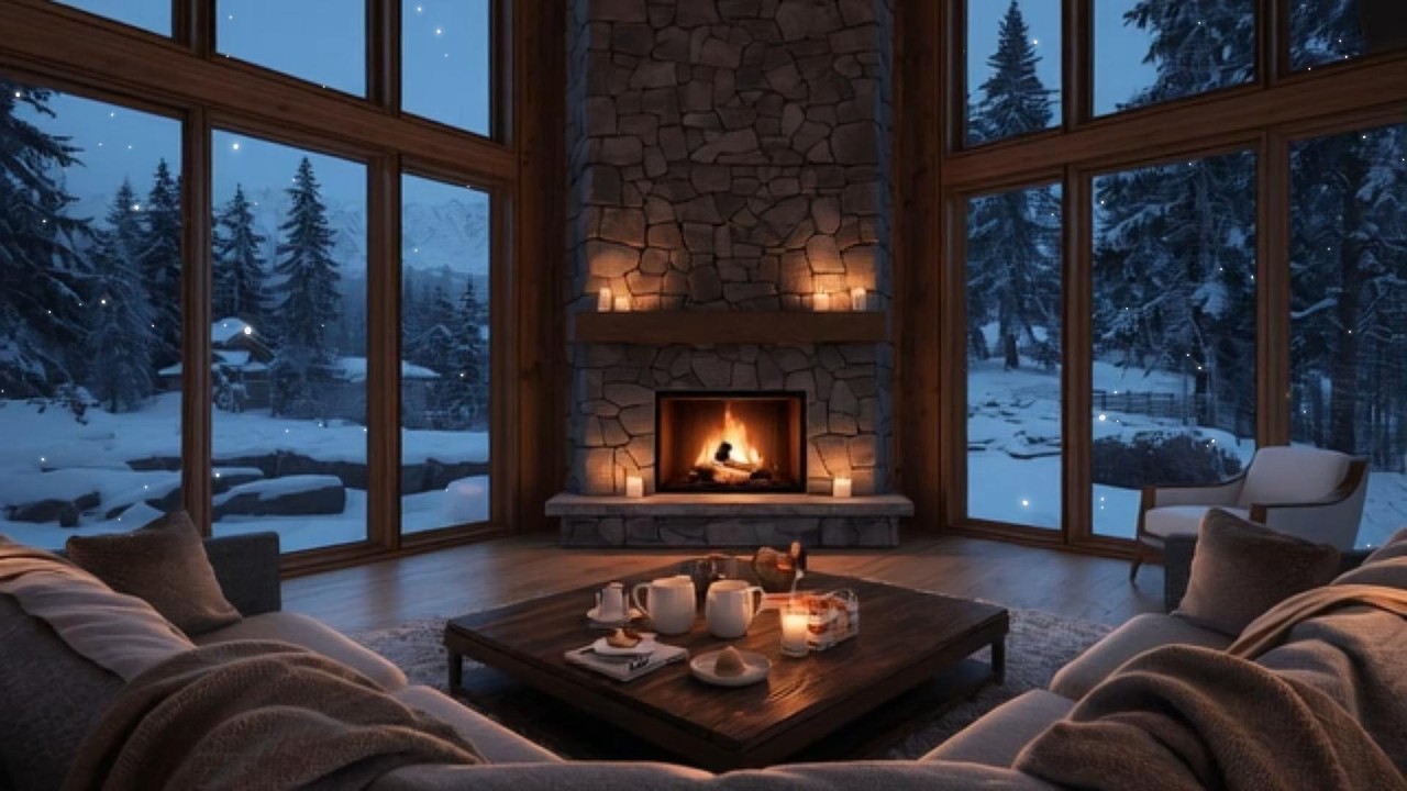 Winter Mountain Lodge ☕ Jazz Lo-Fi from Midnight to Sunset