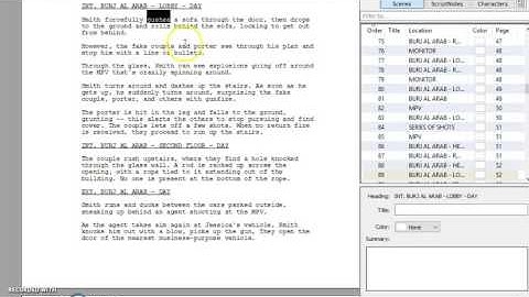 Screenplay Action Description Editing Screenwriting Tutorial Final Draft