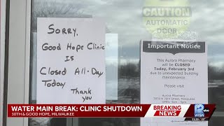 Water main break at Aurora Health Center