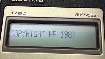 HP 17BII calculator self test, close up of screen