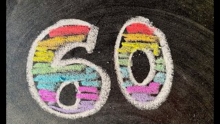 1 Minute Timer Crayola Colorful Chalk Numbers Sixty To 0 On Chalkboard 60 Second Countdown 100