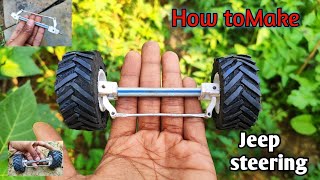 DIY steering system| how to make rc jeep steering| jeep making ||part:-2||how to make steering