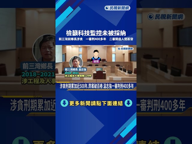 前三灣前鄉長涉貪 一審判400多年.二審開庭"人間蒸發"－民視新聞