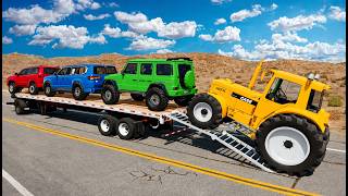 Flatbed Truck McQueen | Transportation with Truck - Pothole vs Car #9 | BeamNG.Drive Gameplay