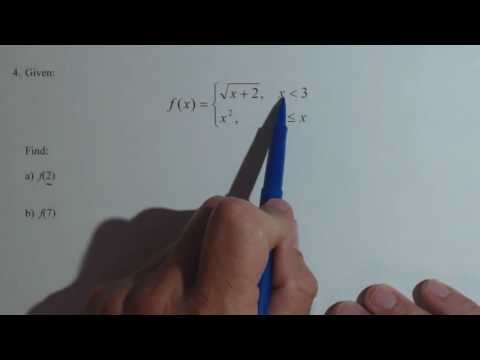 Finding Outputs for a Piecewise Defined Function QR1 4