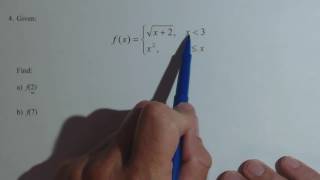 Finding Outputs for a Piecewise Defined Function QR1 4