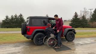 Multi-Lift Wheelchair lift Jeep Wrangler JL Entering Exterior View - YouTube
