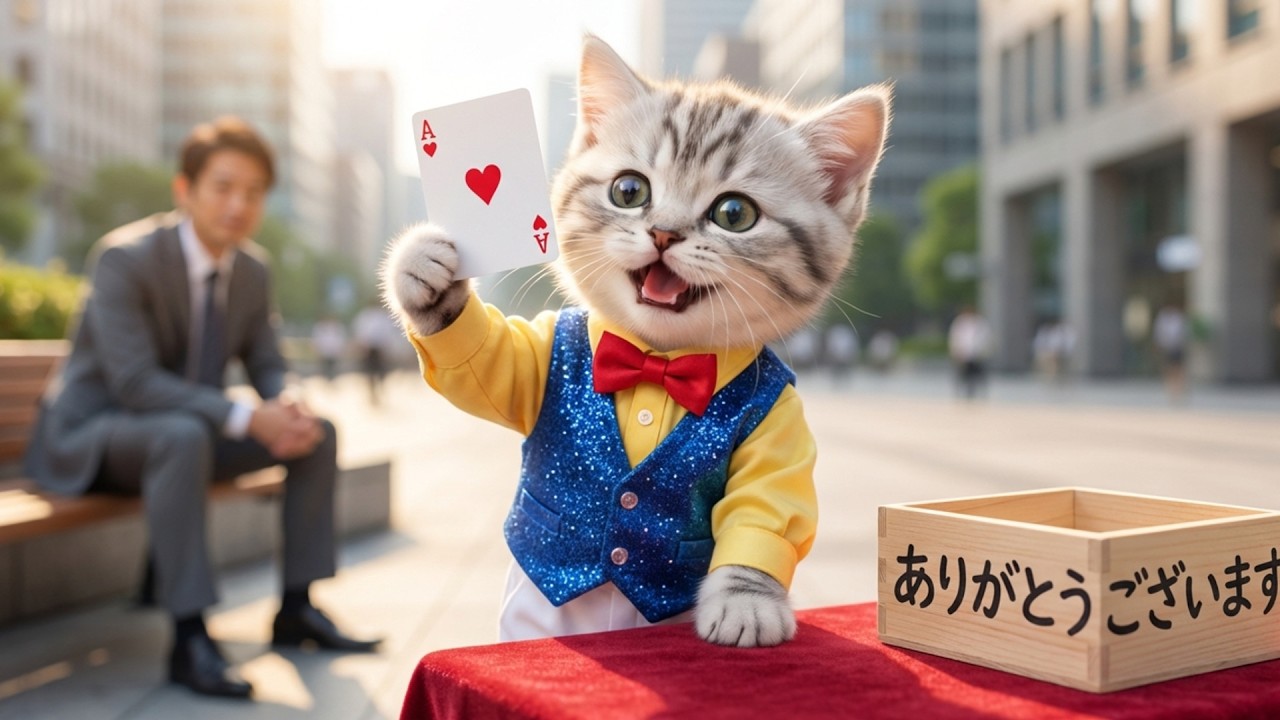アブラカダブラ!!天才猫マジシャンが奇跡を起こす!!ねこの一日に密着🐱🎩