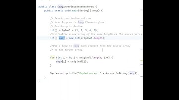 Copy Elements from One Array to Another | Java Interview Questions