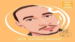 GIVEON - Heartbreak Anniversary (Easy Piano Chords)