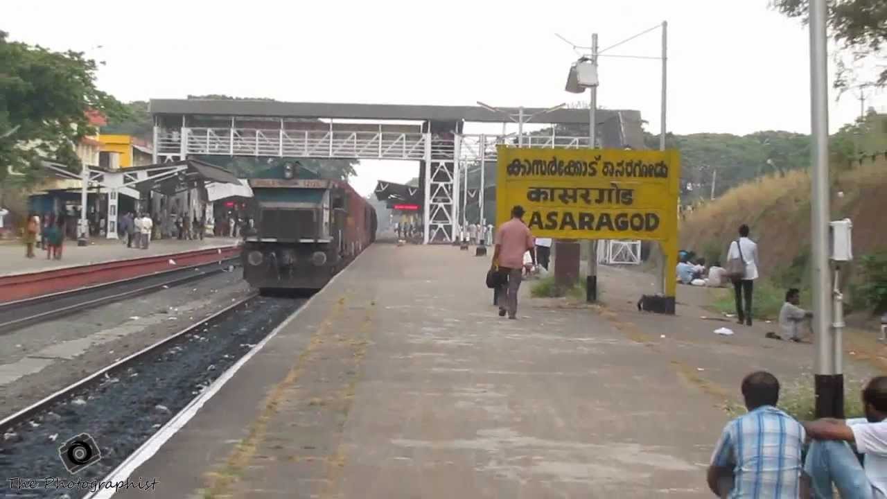 UBL WDG4 Crosses Kasargod With a Tiny Freight Train !