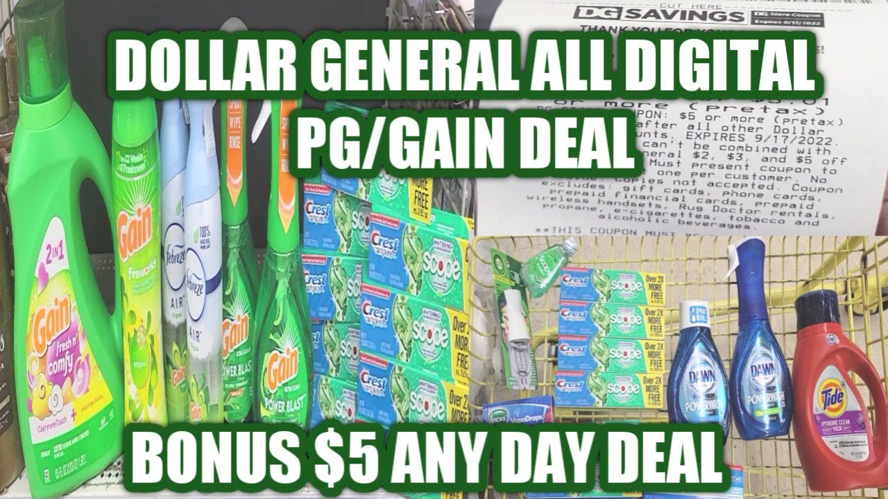 DOLLAR GENERAL ALL DIGITAL PG/GAIN DEAL| BONUS $5 DEAL
