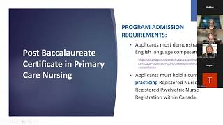 Information Session on Post-Baccalaureate Primary Care Nursing Certificate