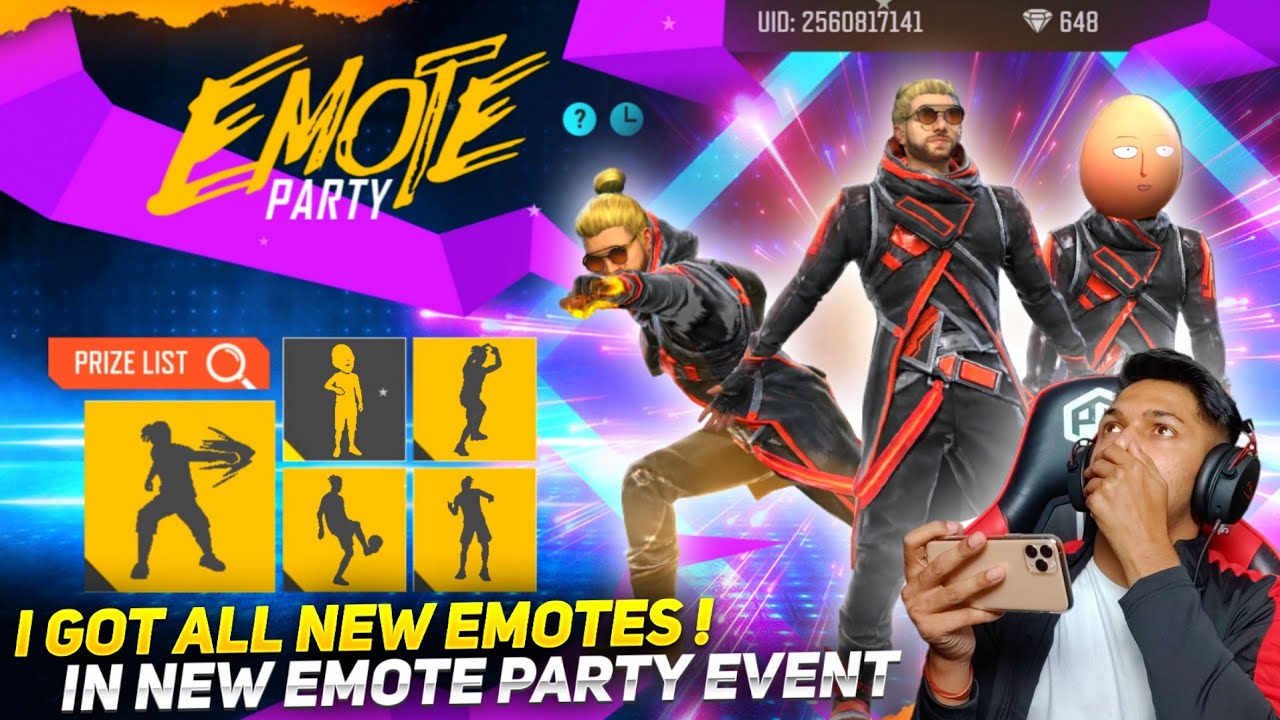 New Emote Party Event I Got Legendary Booyah Emote And New I M Saitama Emote Garena Free Fire 2020