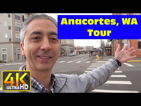 Tour of Anacortes Washington Downtown Puget Sound (4k UHD)