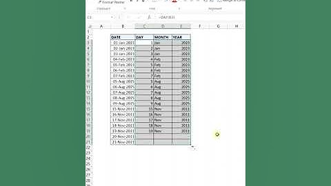 EXCEL | DAY, MONTH, YEAR FUNCTION