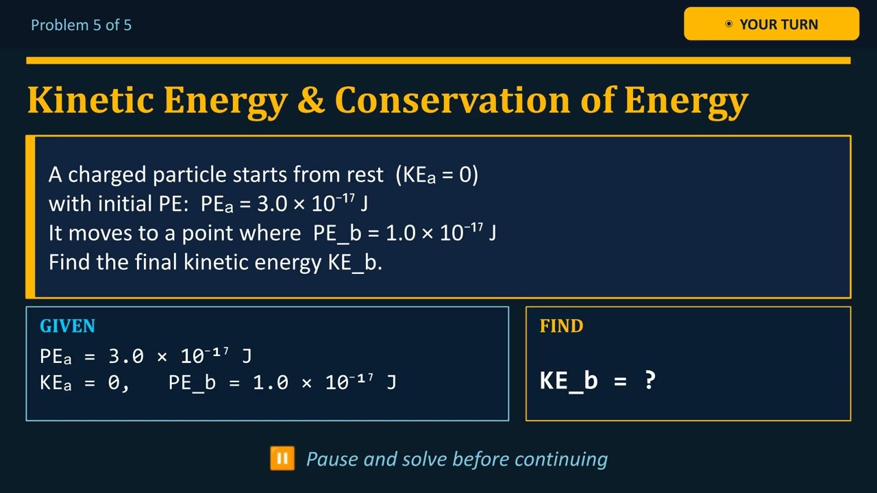 How to Solve Conservation of Energy Problems | Kinetic & Potential Energy Calculation