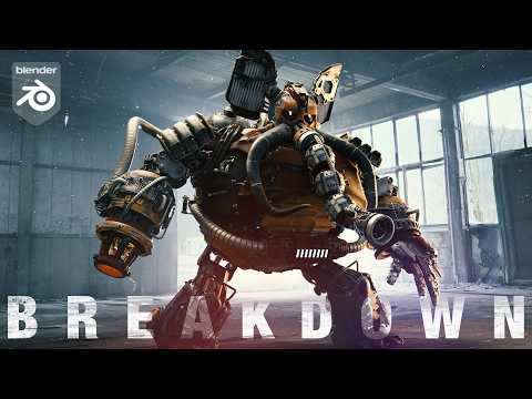 BIG Robot Breakdown - A blender showcase - Mega Man fanart - X Flame Mammoth