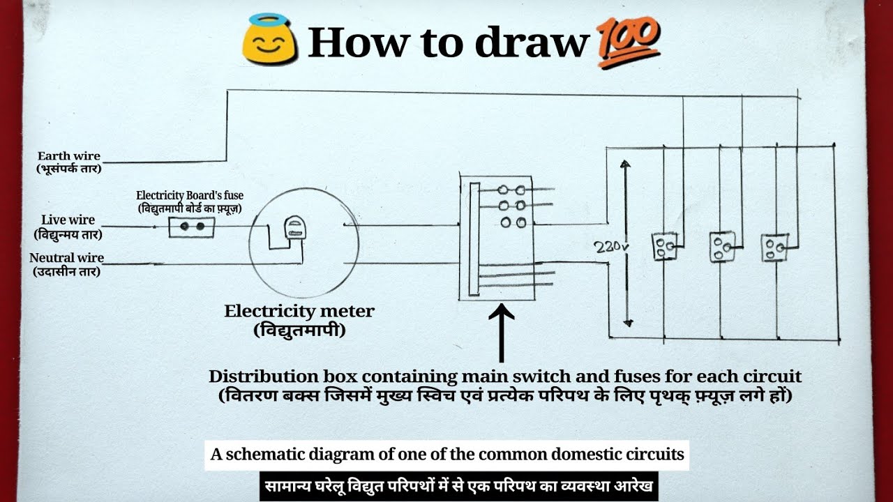 How to draw Domestic Electric Circuit Step by step for Beginners