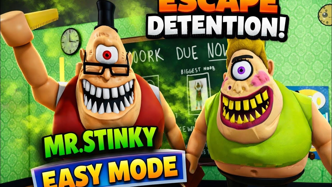 ESCAPE MR. STINKY DETENTION! 😯 | Roblox Escape Obby Easy Mode | 