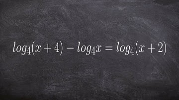 Tutorial - Solving logarithmic equations ex 16, log4(x+4)-log4(x)=log4(x+2)