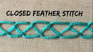 Closed feather stitch | Hand embroidery stitches for beginners | Basic embroidery stitches | vb arts