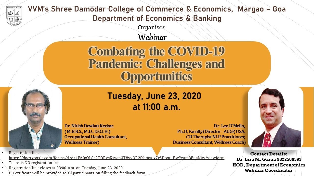 Webinar on Combating the COVID-19 Pandemic: Challenges and ...