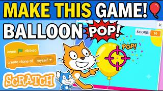 How to Make a Shooting Game in Scratch #scratchballoonpopgame #scratchtutorial