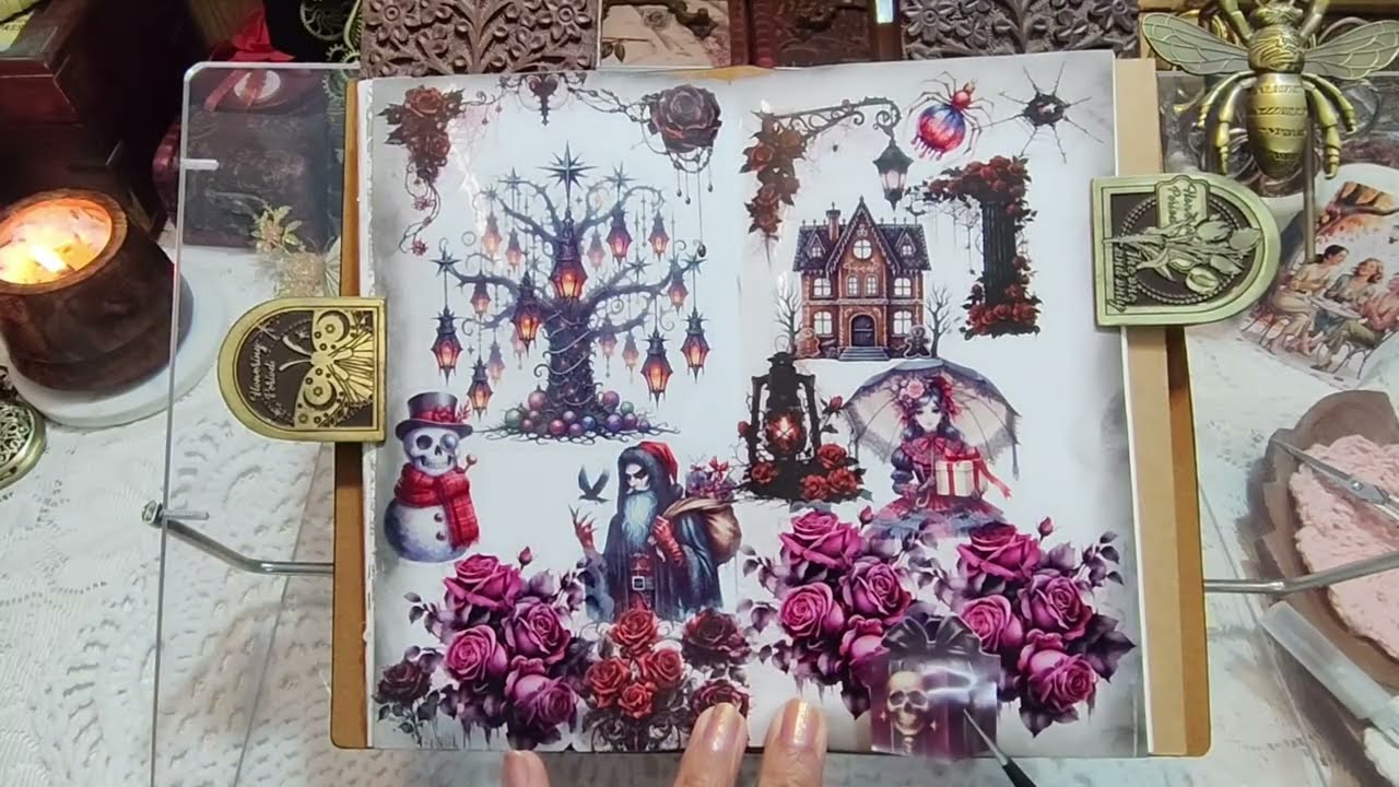 A Gothic Christmas in My Journal | Dark & Festive Collage