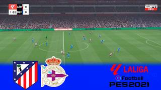 Atletico Madrid vs Deportivo La Coruna | La Liga 2026/27 Simulation & Prediction | PES 2021 Gameplay